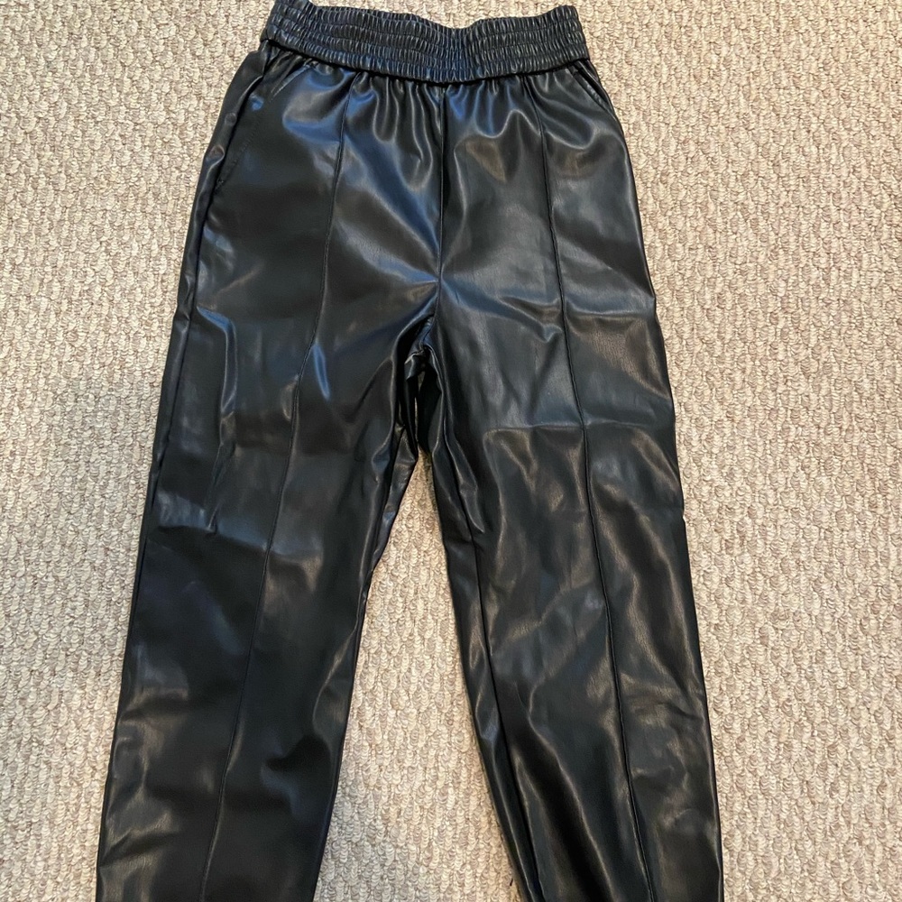Cropped Leather Pants